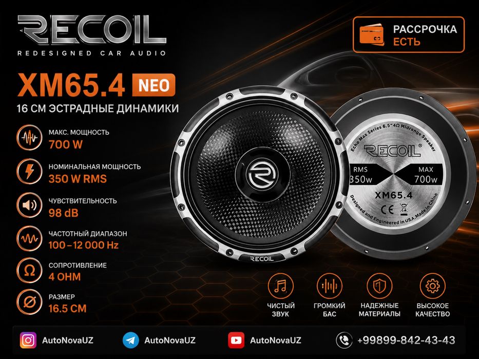 Teyes by RECOIL Динамик XM65.4 NEO 16см 350Вт Naqd Nasiya
