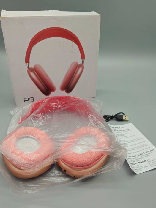 Promo!Безжични Bluetooth слушалки P9 (over-ear) – червено/розово злато