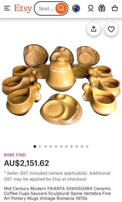 Set complet de vaze vintage foarte rare - Faianță Sighișoara 1979