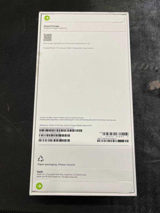 iPhone 17 Pro Max Orange 256gb E-sim