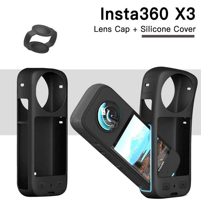 Husa silicon + protectie obiectiv camera actiune Insta360 X3