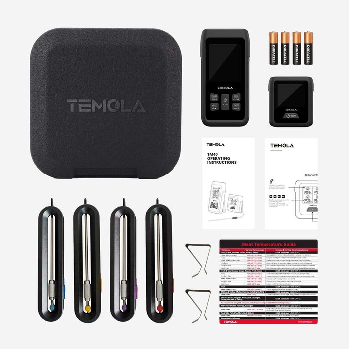 TEMOLA TM40 Безжичен готварски профи термометър с 4 сонди и таймери