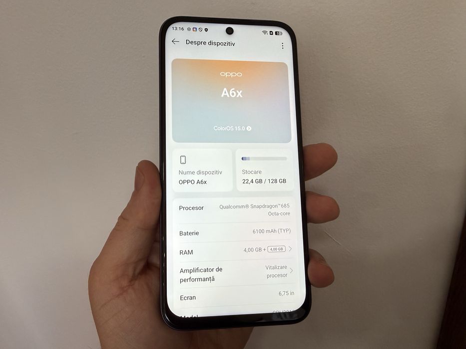 Oppo A6 X, 128 gb, 4 gb ram, 4G, Black Purple, Nou!