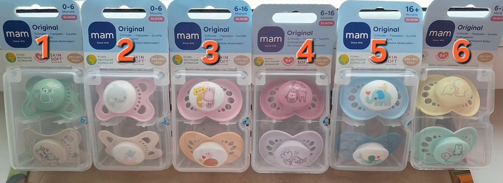 Suzete Mam 0-6 6-16 și 16+