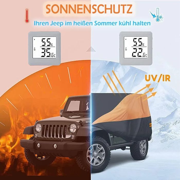 Водоустойчиво покривало за Jeep Wrangler 2 врати, черно/ оранжево