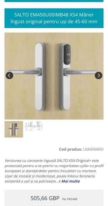 Salto Mifare EM450U00IMB48 XS4 Original+ BLE