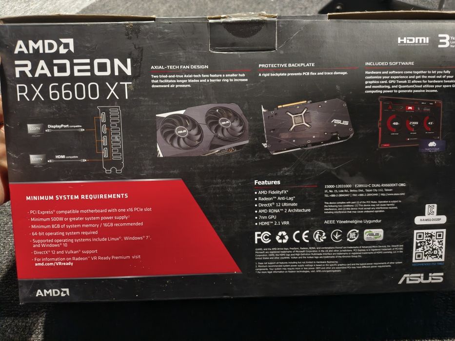 Rezervat-Placa video Asus AMD  Radeon Rx 6600 XT dual 8gb