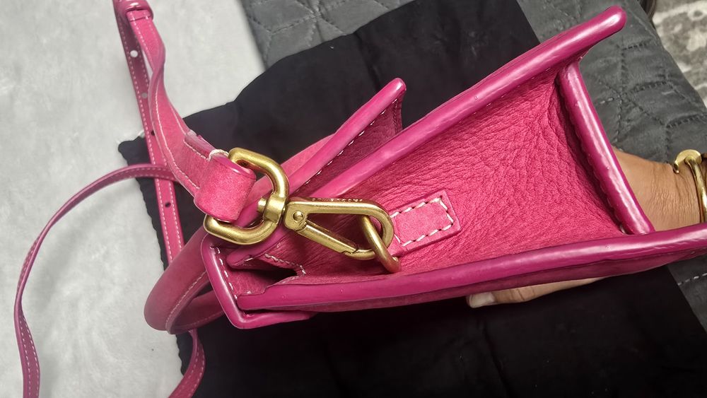 Jaquemus Chiquito small,pink,suede,ca noua,cu saculet,purtata 1 data