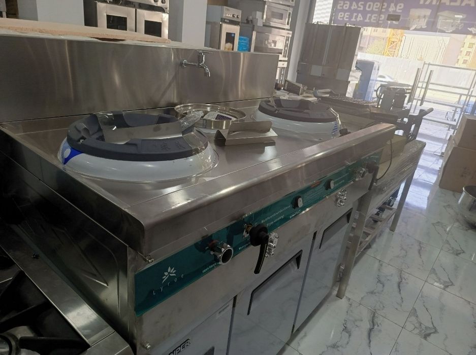 Канфорка WOK 1,8 м (2 талик) (1 раковина)  Wok вок плита для лагман