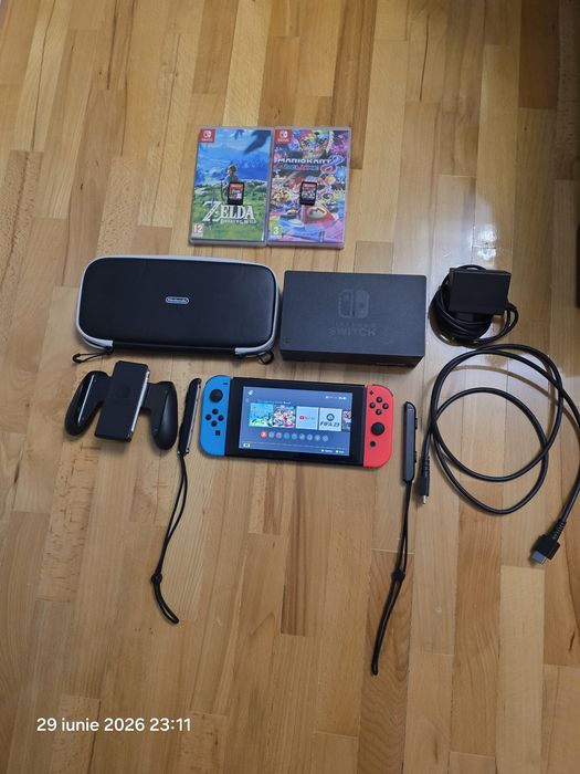 Consola Nintendo Switch +jocuri plătite+card de 256 de GB