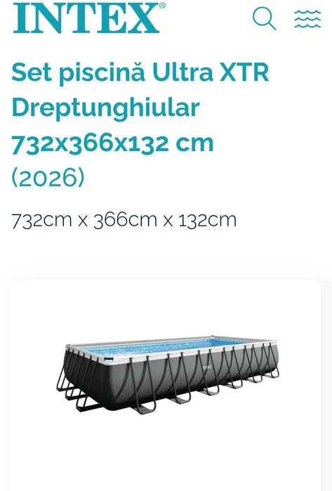 Vând piscină  dreptunghiulară aproape nouă. A fost folosită doar 3 săptămâni. Are filtru, scară și robot de curățare.