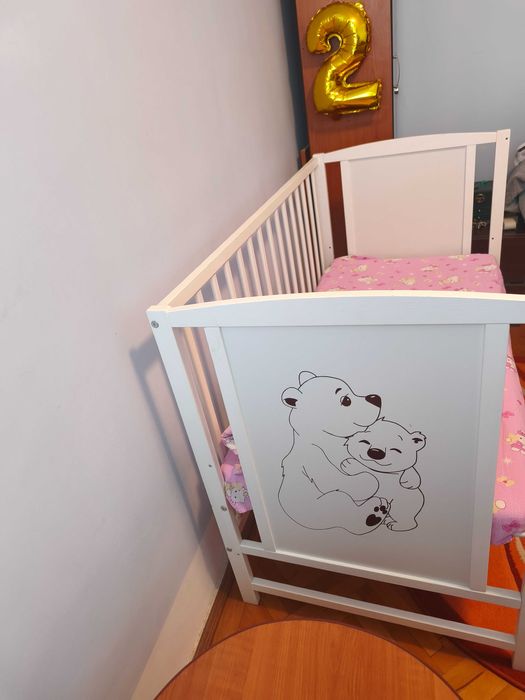Patut bebe model ursulet cu saltea si protectie impermeabila