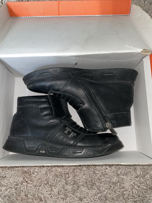 Черные Кожаные сапоги