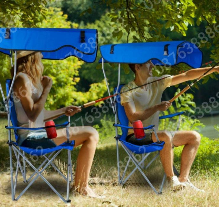 ПРОМО! Сгъваем туристически стол със сенник , стол за риболов и плаж