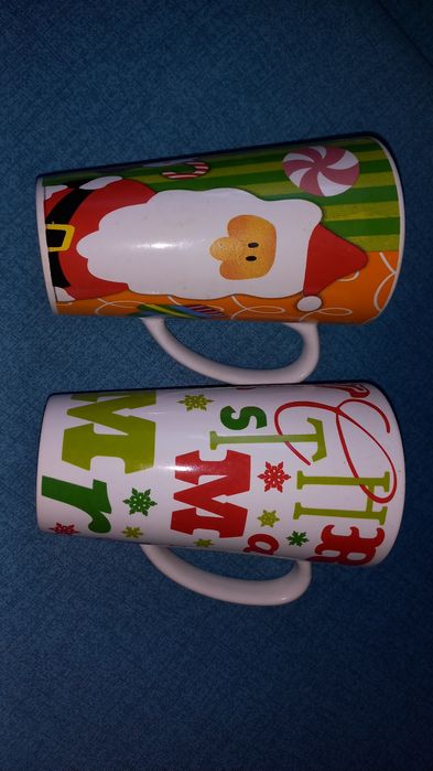 Комплект коледни чаши за него и нея 15см.