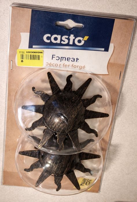 Capete galerie fier forjat negru – set 2 bucăți, Ø20, noi