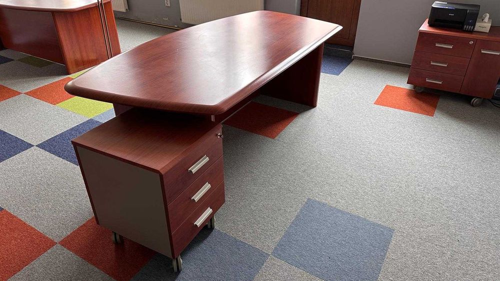 Vand masa de birou lemn si dulap cu sertare set