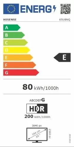Нов MINI LED телевизор Hisense 65" (165.1 см) 65U8NQ, Smart TV, 4K
