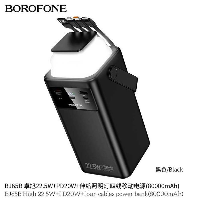Borofone BJ65B Power Bank 80000mAh Micro-USB 18W PD20W +22.5W QC3.0