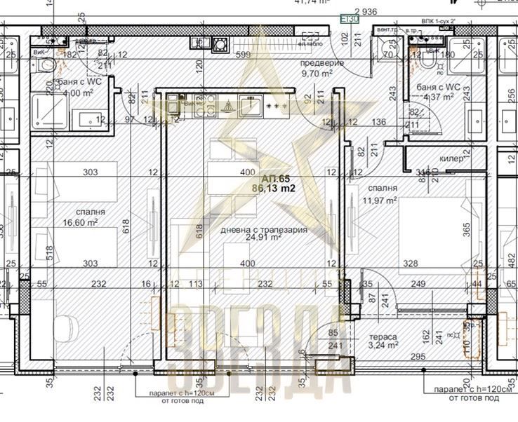 Тристаен с ПАРКОМЯСТО – Residential Park