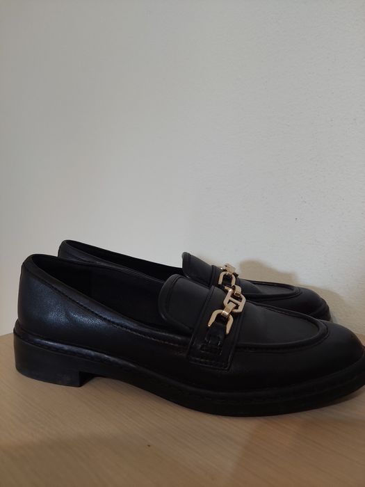 Mocasini Dama Piele Naturala Negri Loafers Eleganti Marimea 39