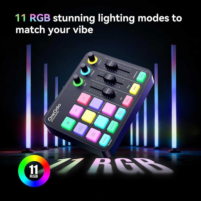 OneOdio Solocaster Геймърски аудио миксер - 5-канален интерфейс