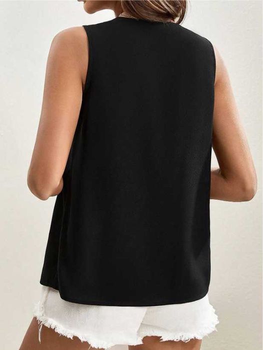 SHEIN Frenchy Cămașă fără mâneci de culoare uni pentru femei Marime S