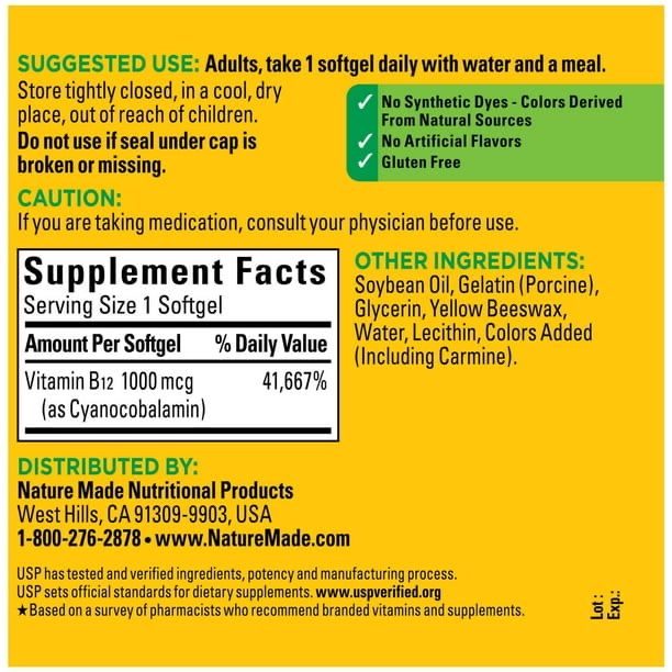 Nature Made Vitamin B12 1000 mcg softgels (400 count)