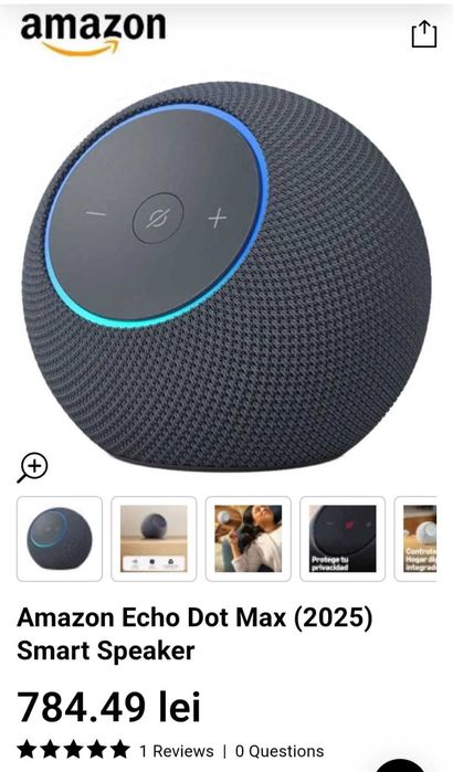 BOXA Echo Dot Max (2025) Smart Speaker NOU / SIGILATA  *Krom Amanet*