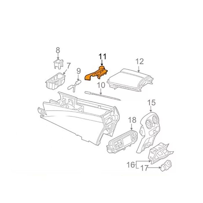 Buton cotiera consola centrala cromat Mercedes Class C GLC W205 C63