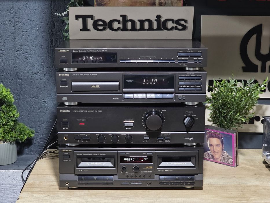 Linie audio TECHNICS, amplificator, dublu deck, cd player ,radio tuner, hifi stereo retro