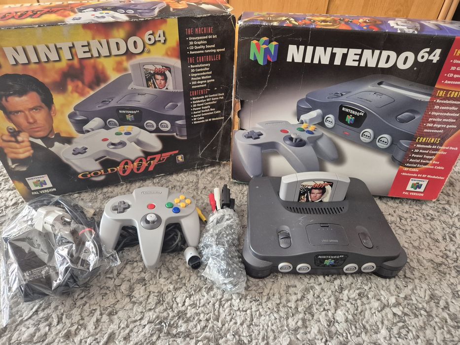 Nintendo 64, complet cutie originala, ediție Golden Eye + jocuri G.E.7
