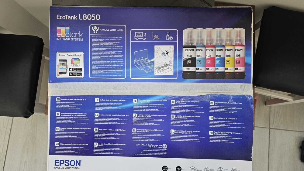 NOU Imprimantă foto Epson A4 EcoTank L8050 Wifi (Cartuse de mare capacitate)
