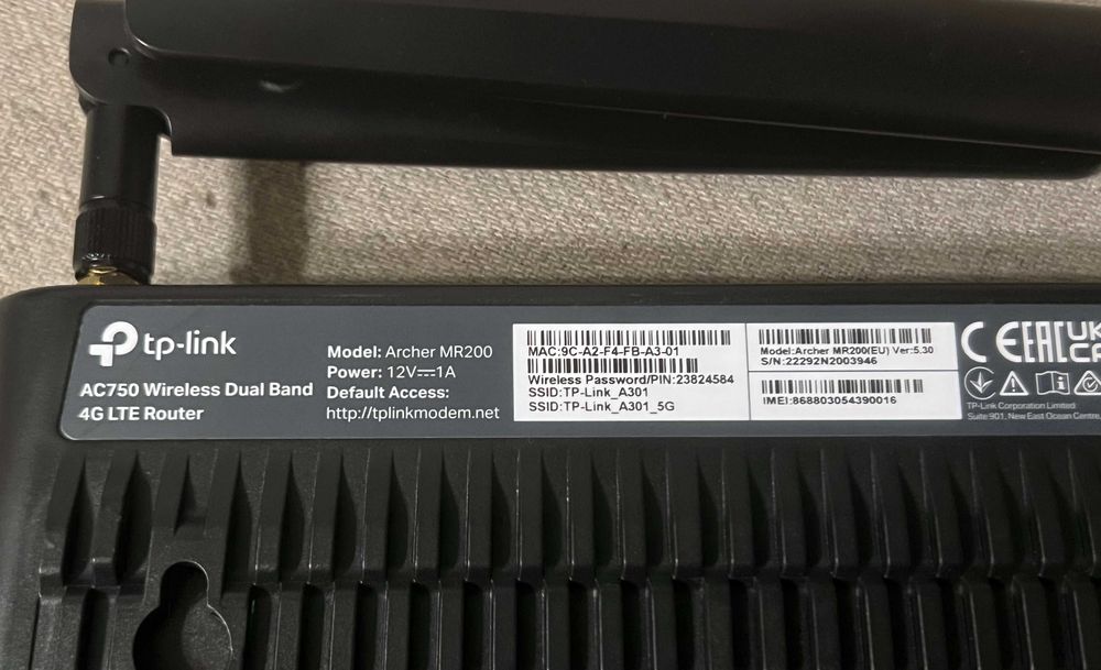 Router 4G LTE TP Link Archer MR200 AC750 dual band WiFi SIM