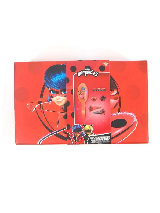 Кутия за бижута с аксесоари MIRACULOUS Калинката и Котарака Детска четка за коса фиби пръстен