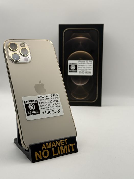 iPhone 12 Pro Gold 128GB CA NOU!!! Garantie 12 Luni , AMANET NO LIMIT.