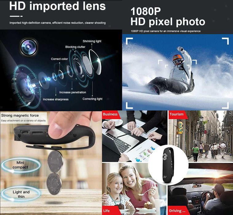 Camera hd 1080p cam  motocicletă bicicletă detectare mișcare Noua!