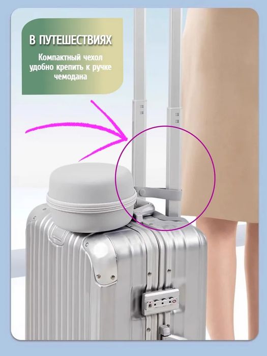 Подушка для путешествий в самолёте в автомобиле на шею с чехлом