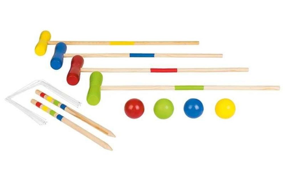 Дървен комплект за игра на Крокет