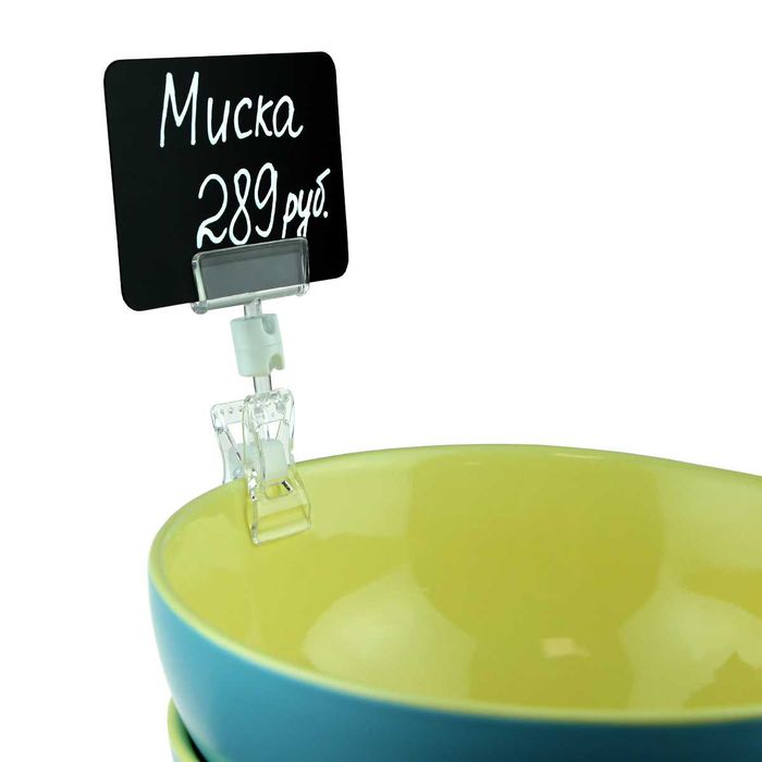 Ценникодержатель на прищепке с широким зажимом. Ценник. Прищепка