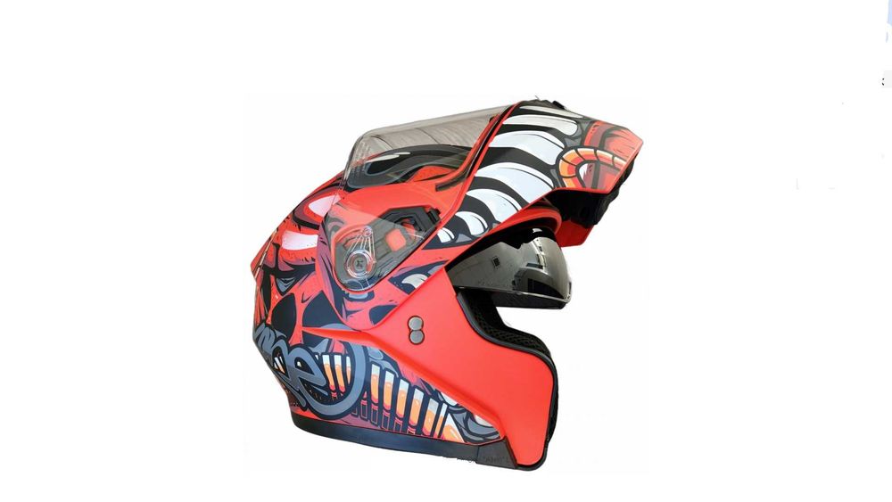 Casca Moto Scuter Atv Flip-up Cu Ochelari M L XL CAGULA CADOU