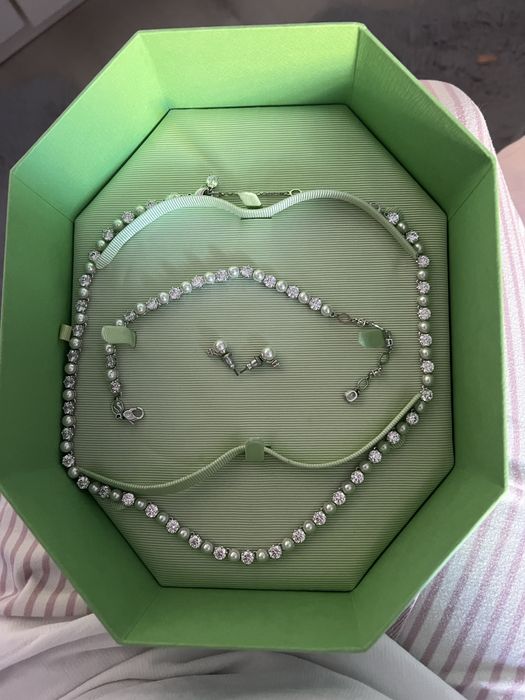 Swarowski комплект бижута сребро (сватбени) Колие, гривна и обеци