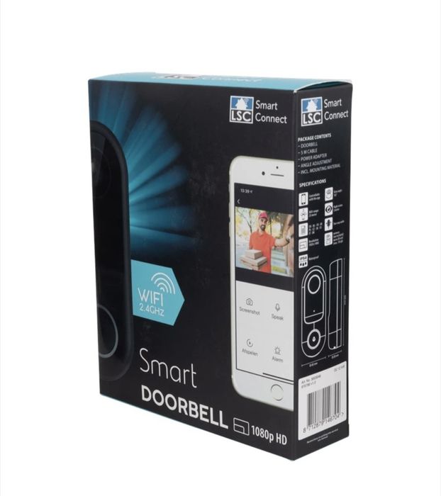Премиум смарт  аудио-видео IP звънец, LSC Smart Connect, WiFi, FULL HD, IR