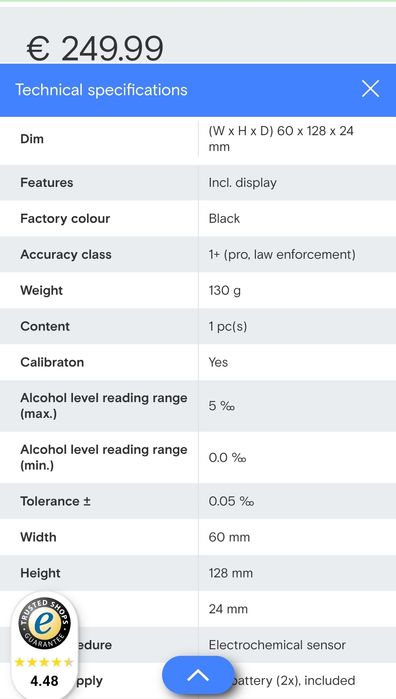 Alcooltester digital profesional ACE X