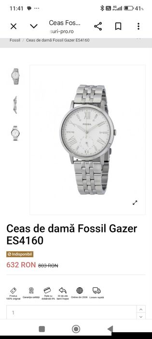 Vând ceas de dama Fossil ES4160