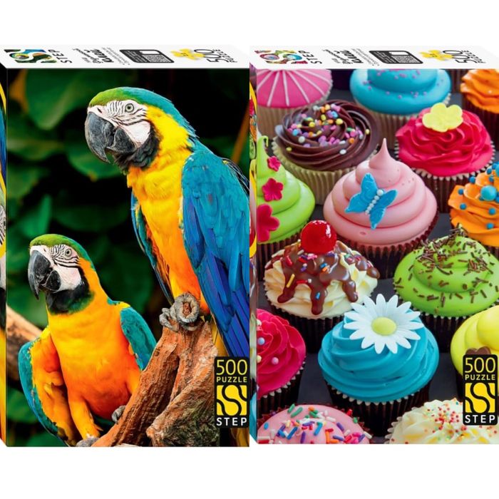 Мозаика “puzzle” Попугаи Ара,капкейки. 500 деталей.