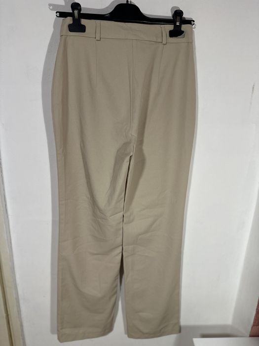Pantaloni eleganți, de costum, pentru birou, crem, Trendyol, S (36)