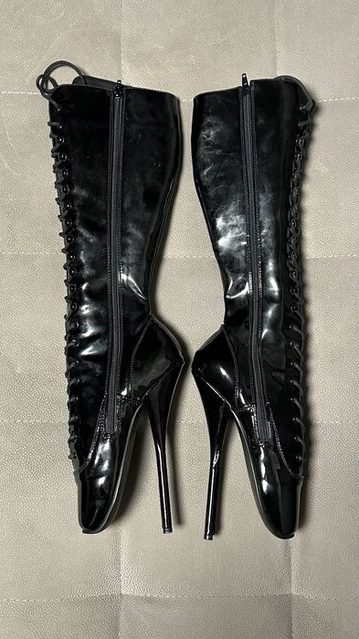 Сапоги Pleaser DEVIOUS Ballet-2020, черные (оригинал). р-р 39.