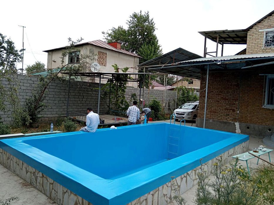 Ремонт бассейна ПВХ пленкой , срок эксплуатации 5-7 лет