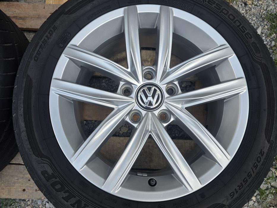 Лети джанхи 16ки 5х112 VW + летни гуми 205/55/16 Dunlop